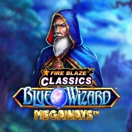 Fire Blaze Blue Wizard Megaways by Rarestone Gaming, showcased at winzzcasino.com – game logo