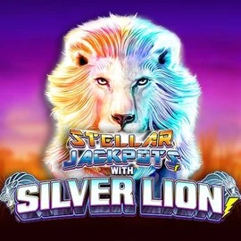 Official Jackpots logo: Stellar Jackpots with Silver Lion by Lightning Box Game at Winz Casino